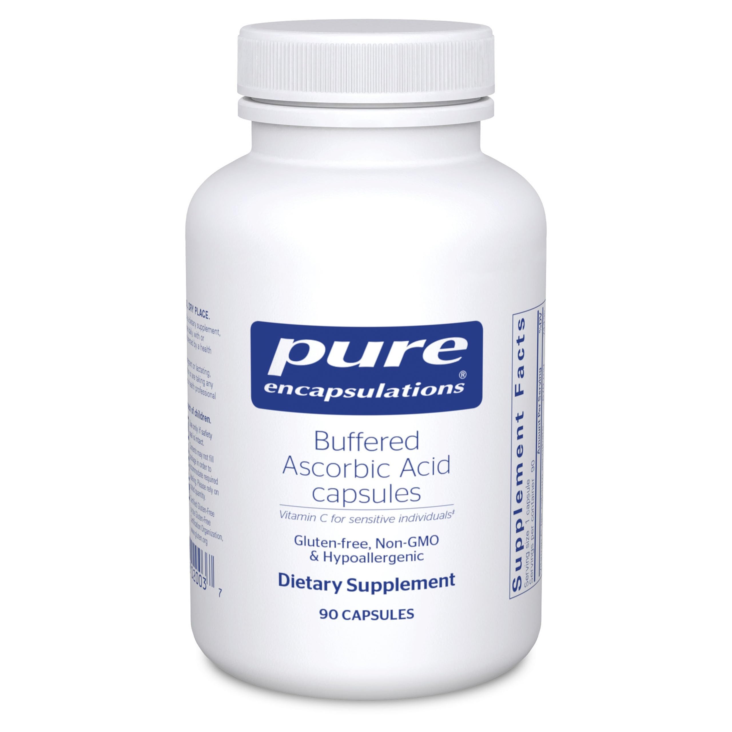 Pure Encapsulations Vitamin C Buffered Ascorbic Acid Capsules front view