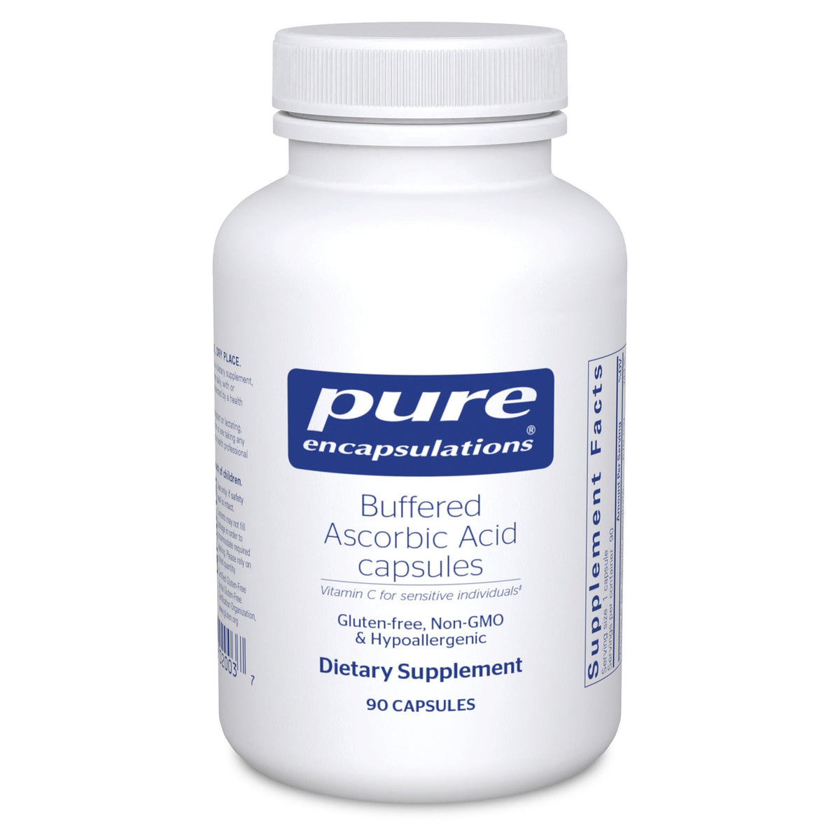 Pure Encapsulations Vitamin C Buffered Ascorbic Acid Capsules front view