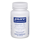 Pure Encapsulations Vitamin D3 250mcg 60 vegetarian capsules front view