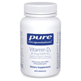 Pure Encapsulations Vitamin D3 Supplement 90 vegetarian capsules front view