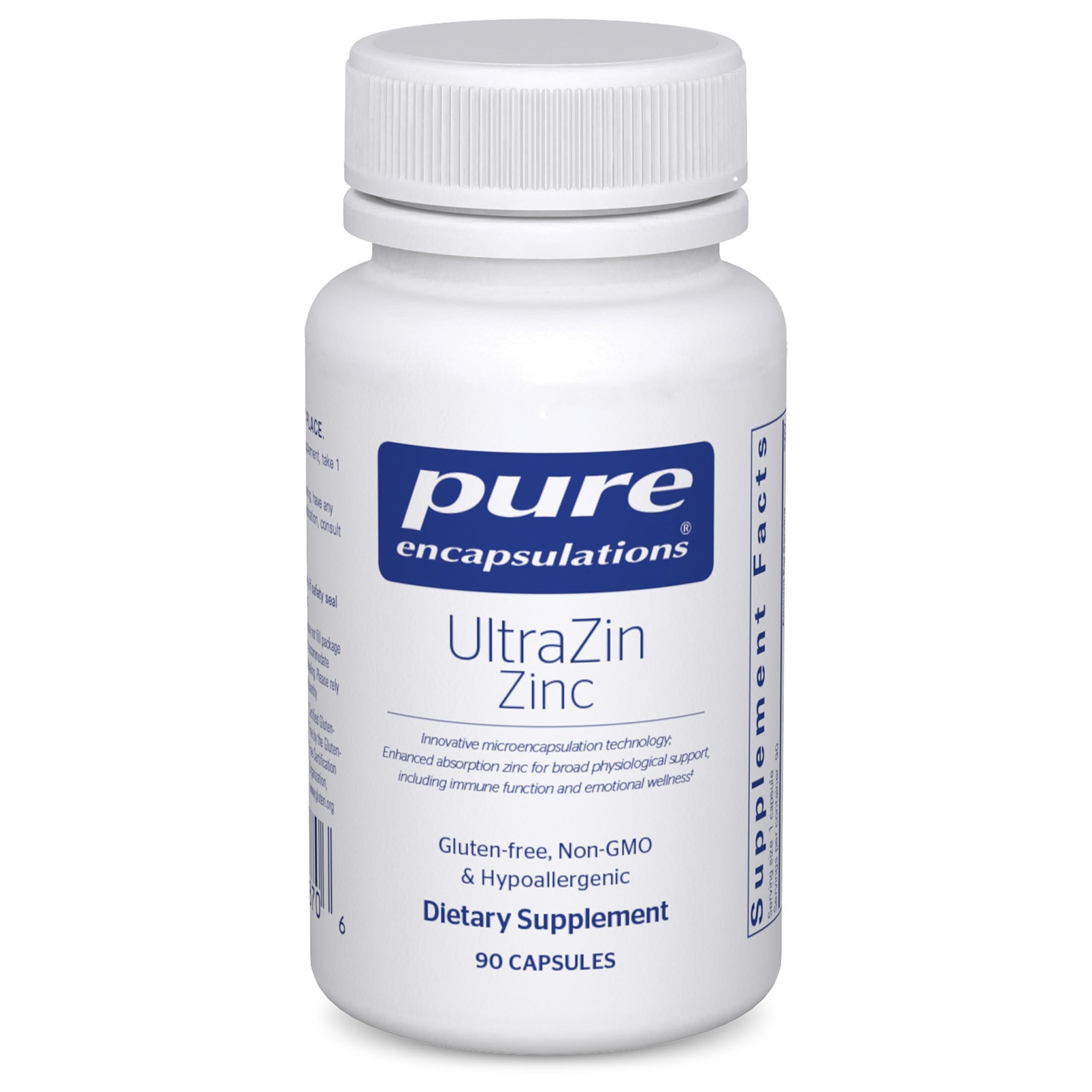 Pure Encapsulations Zinc Microencapsulated 90 Capsules front view