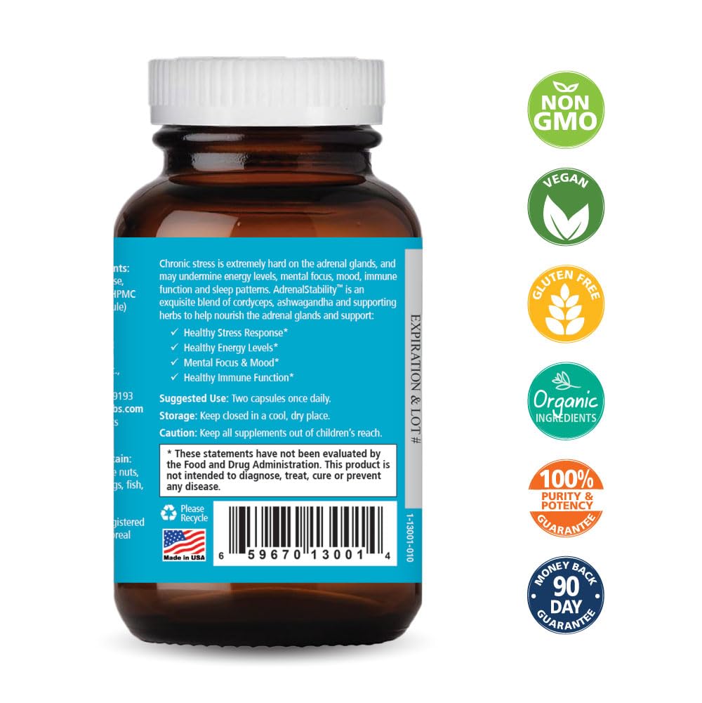 PURE ESSENCE LABS Adrenal Stability 186g capsule close-up