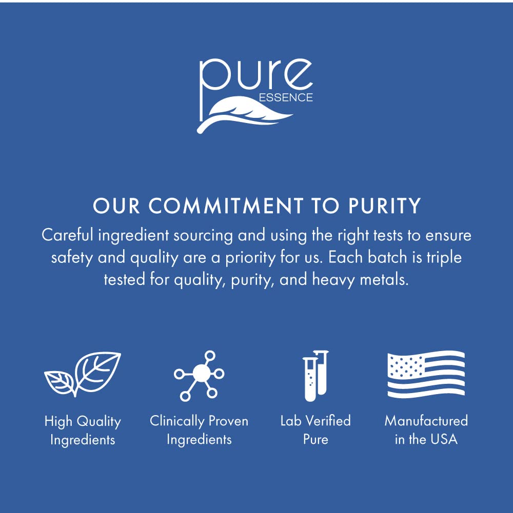 PURE ESSENCE LABS Calcium and Magnesium Supplement with natural ingredients displayed
