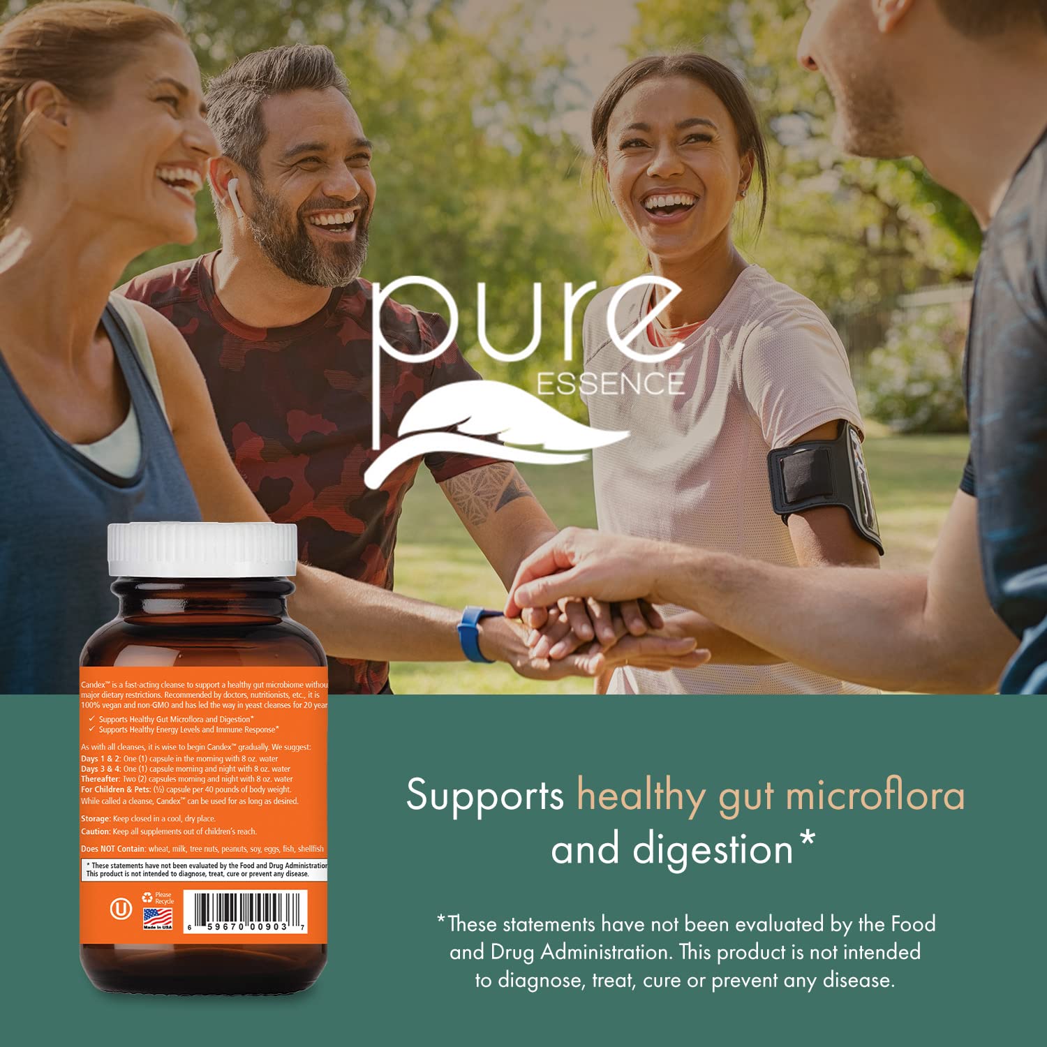 PURE ESSENCE LABS Candex Multi-Enzyme Supplement in lifestyle setting