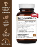 PURE ESSENCE LABS Lion's Mane Mushroom Extract 400mg side view