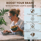 PURE ESSENCE LABS Lion's Mane Mushroom Extract 500mg capsules close-up