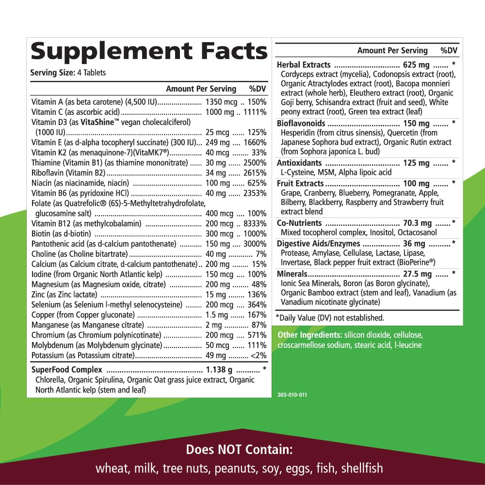 PURE ESSENCE LABS Multivitamins 120 Tablets with measuring spoon