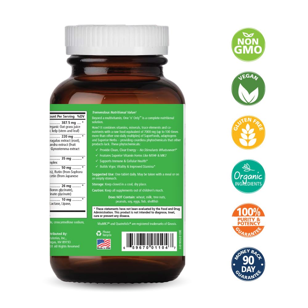 PURE ESSENCE LABS One n Only Superfood Multivitamin side view