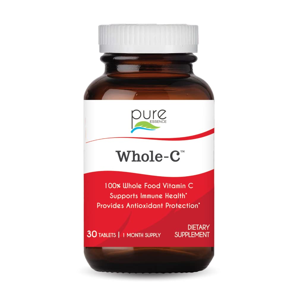 PURE ESSENCE LABS Whole-C Vitamin C Supplement bottle front view