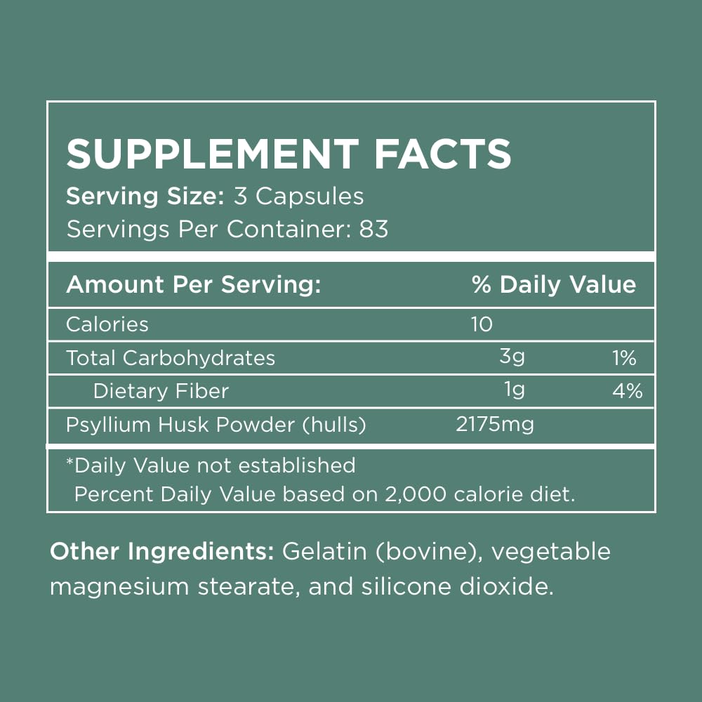 Pure for Men Psyllium Husk Fiber Capsules packaging details