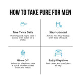 Pure for Men Stay Ready Fibre Powder in a glass of water