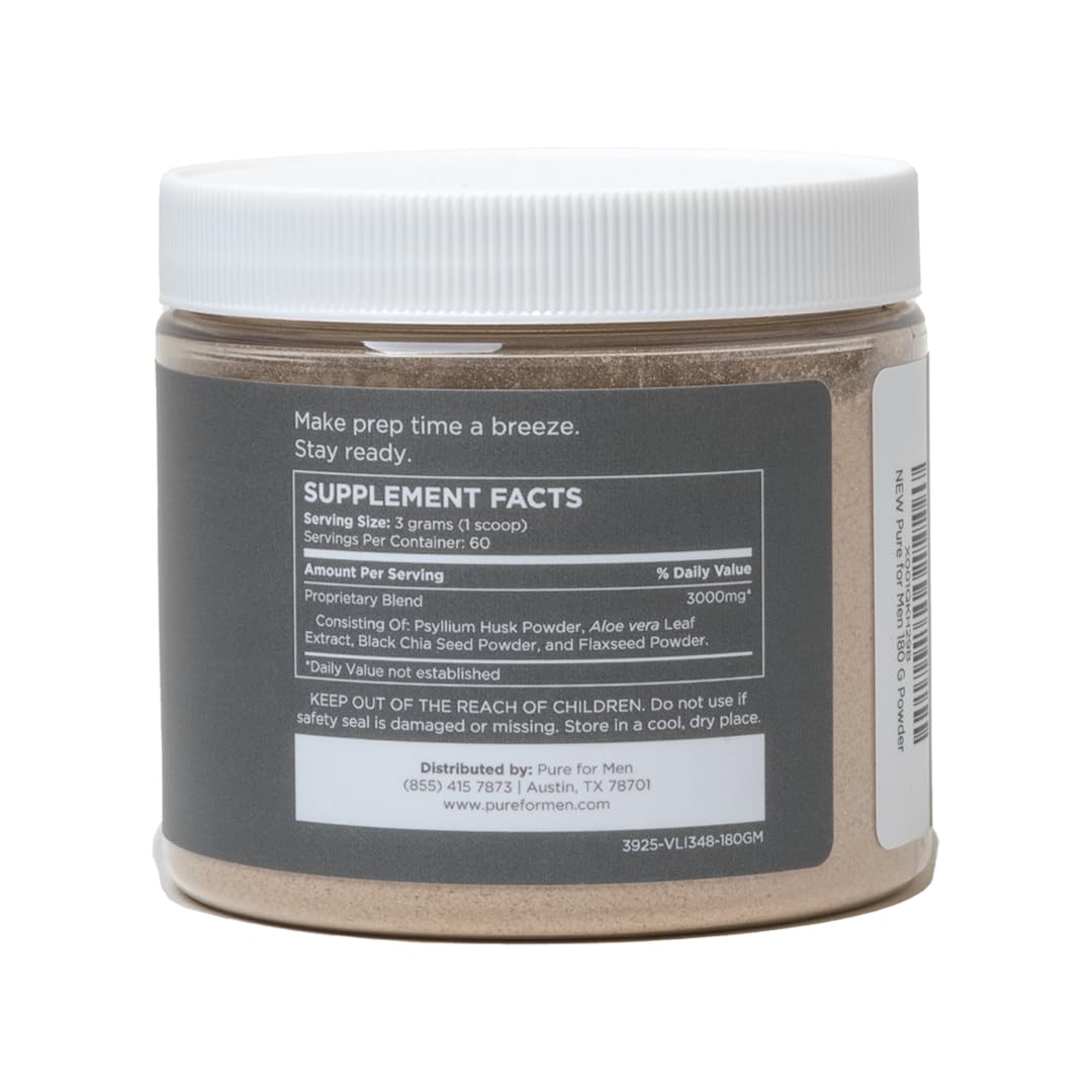 Pure for Men Stay Ready Fibre Powder scoop and powder
