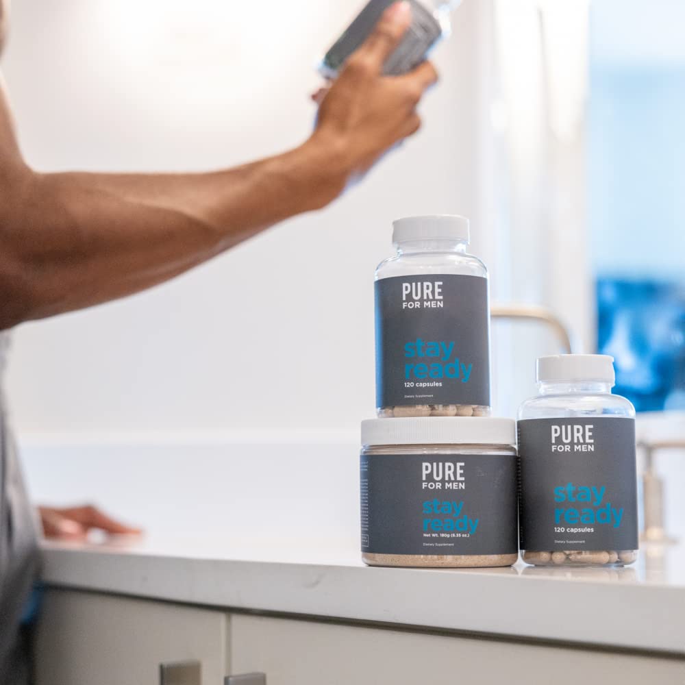 Pure for Men Stay Ready Fibre Powder with measuring scoop