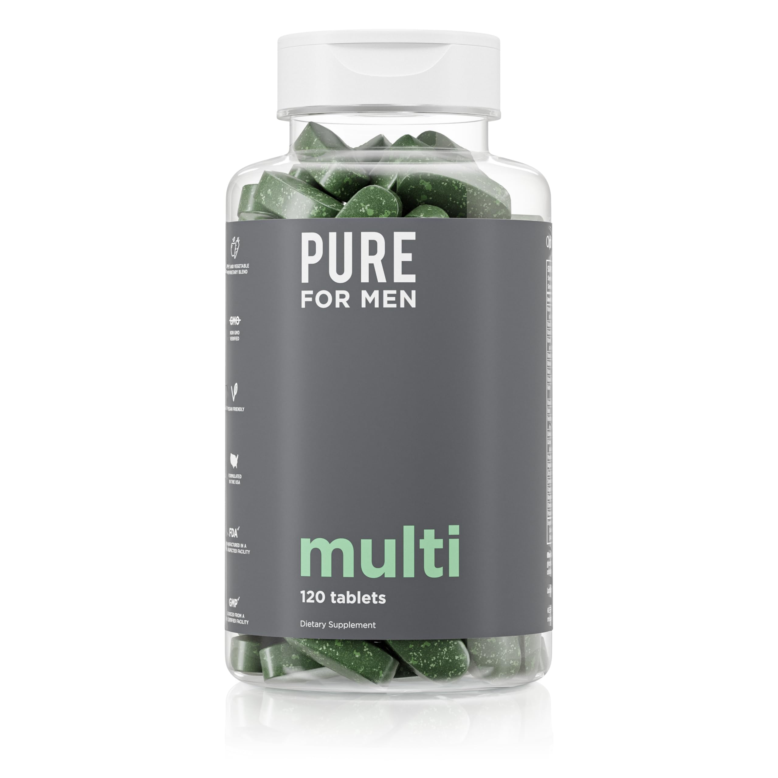 Pure for Men Stay Ready Multi Multivitamin 120 Tablets front view