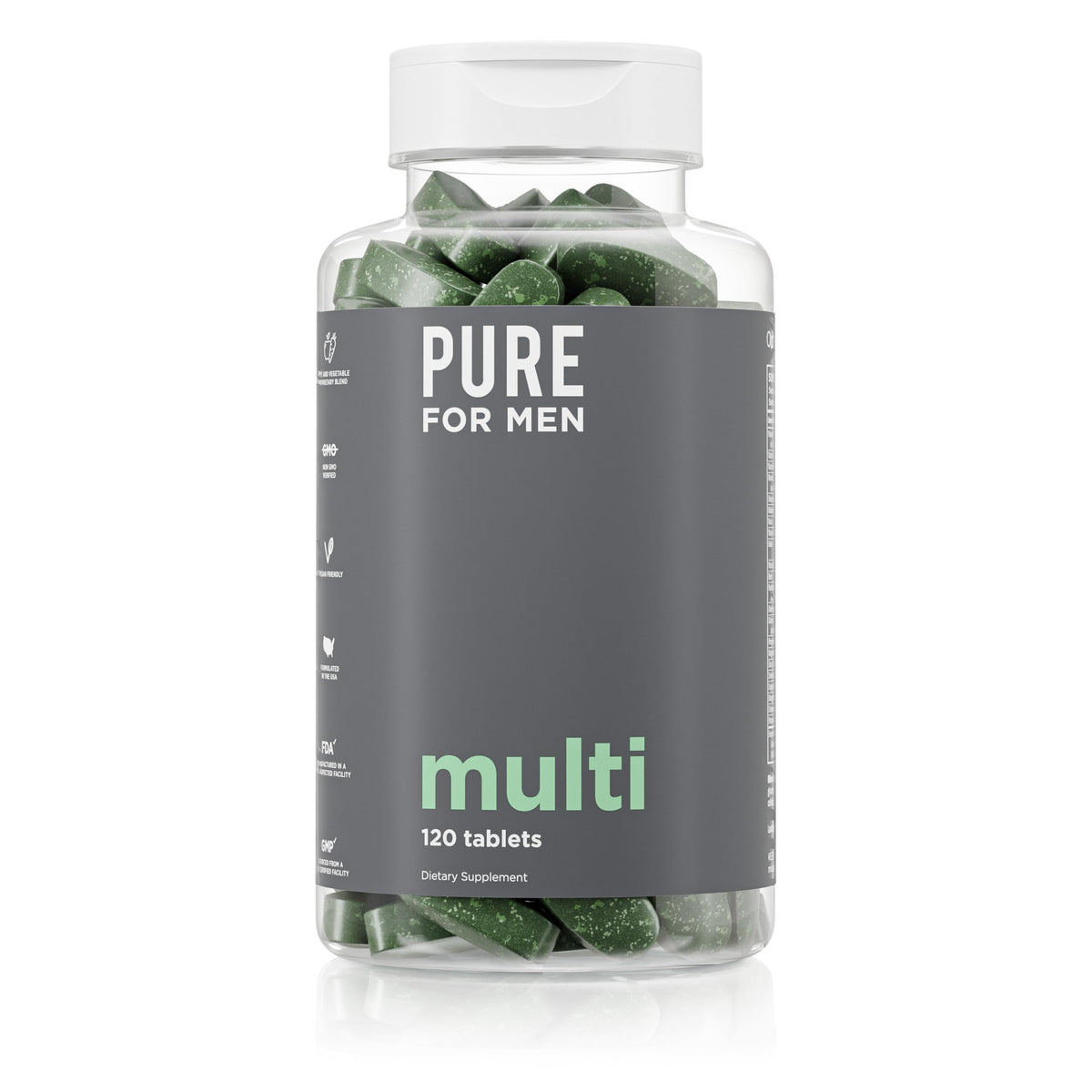 Pure for Men Stay Ready Multi Multivitamin 120 Tablets front view
