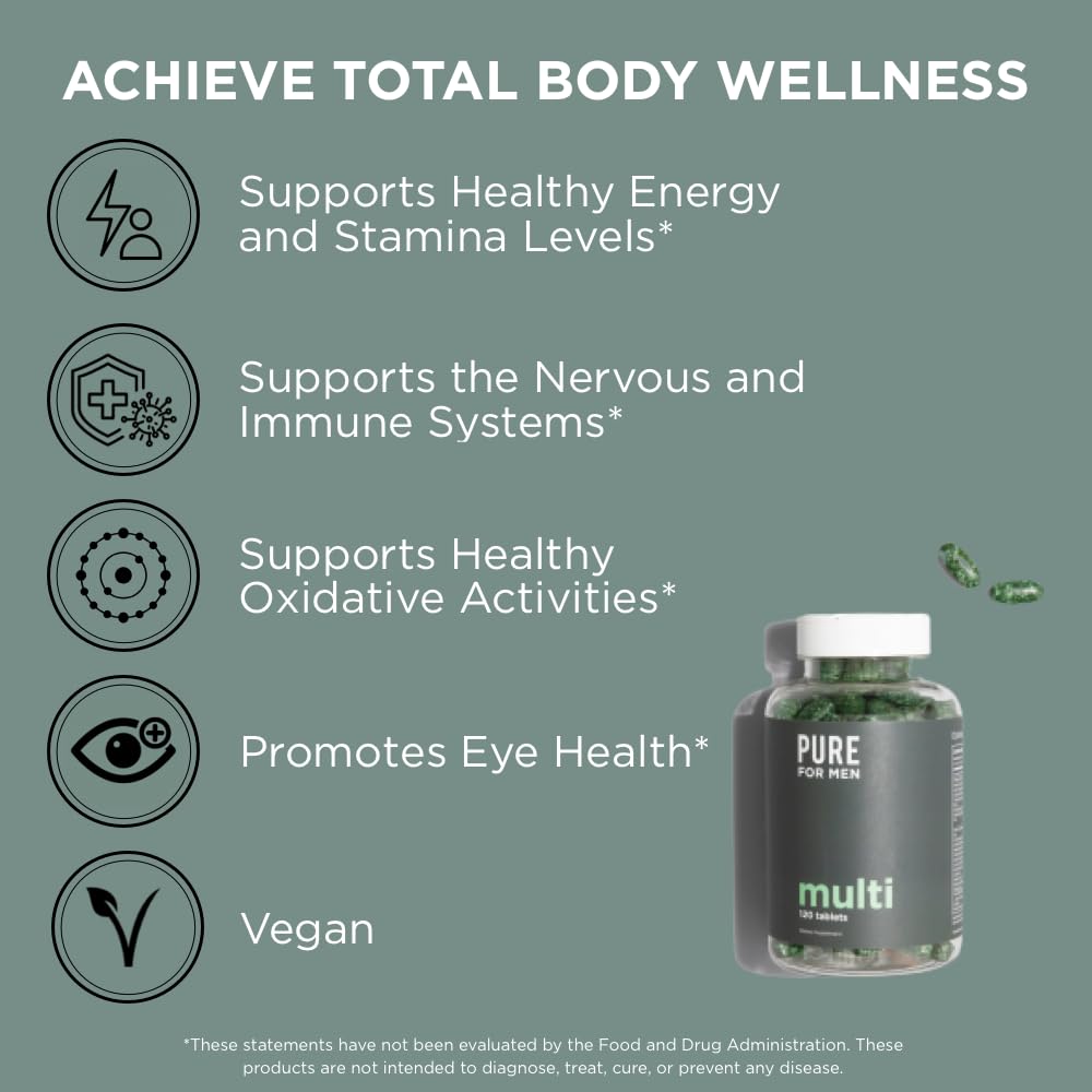 Pure for Men Stay Ready Multi Multivitamin 120 Tablets ingredients list