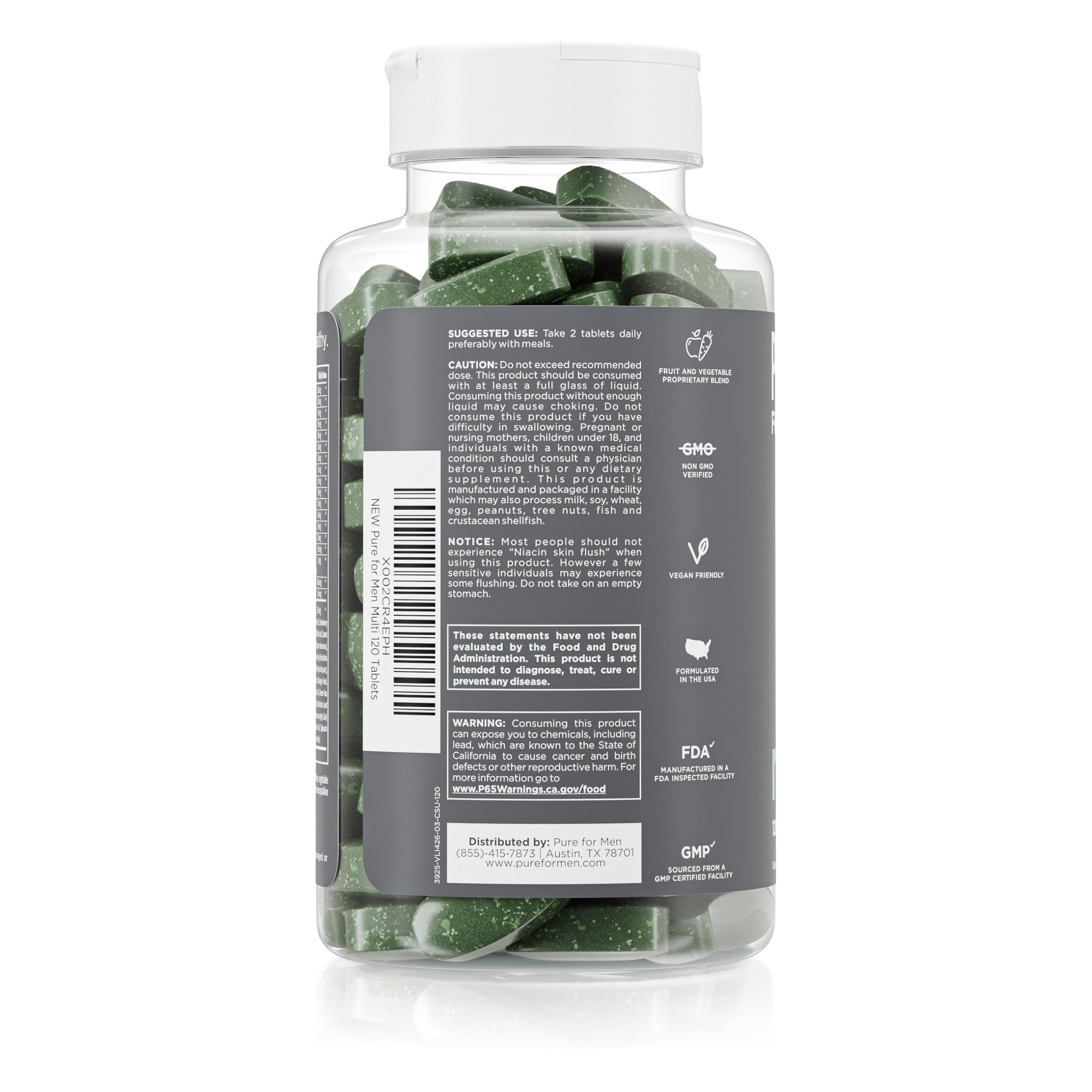 Pure for Men Stay Ready Multi Multivitamin 120 Tablets packaging