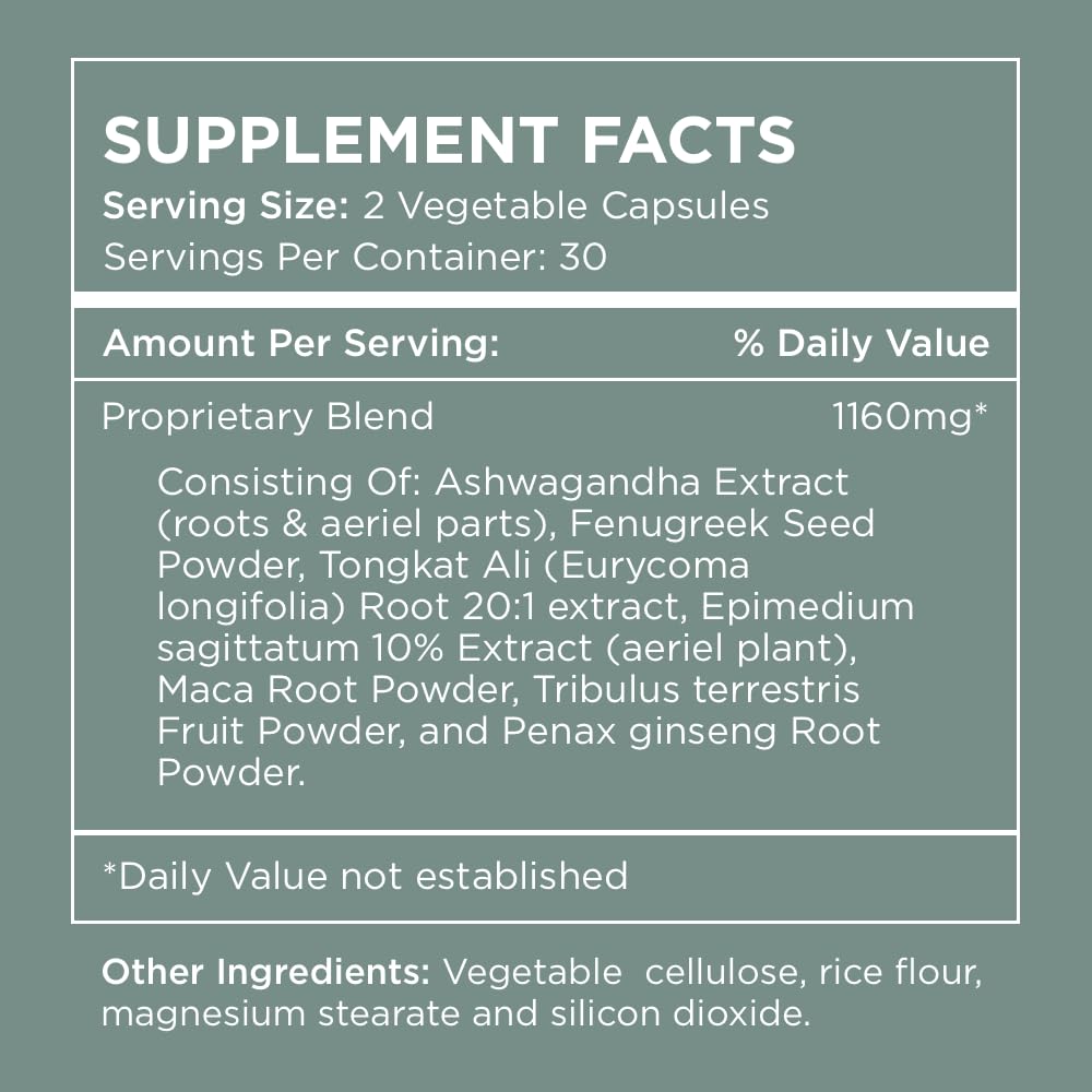 Pure for Men T-Support Supplement 60 Capsules packaging