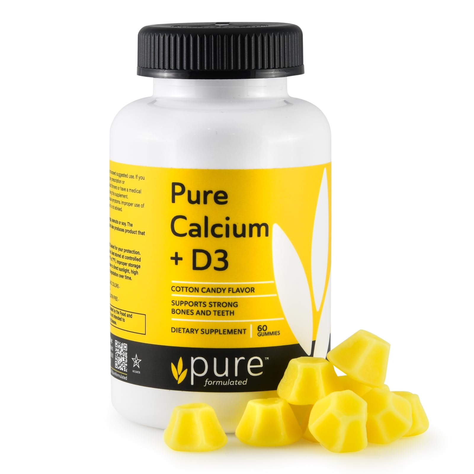 pure formulated Calcium Gummies with Vitamin D3 front view