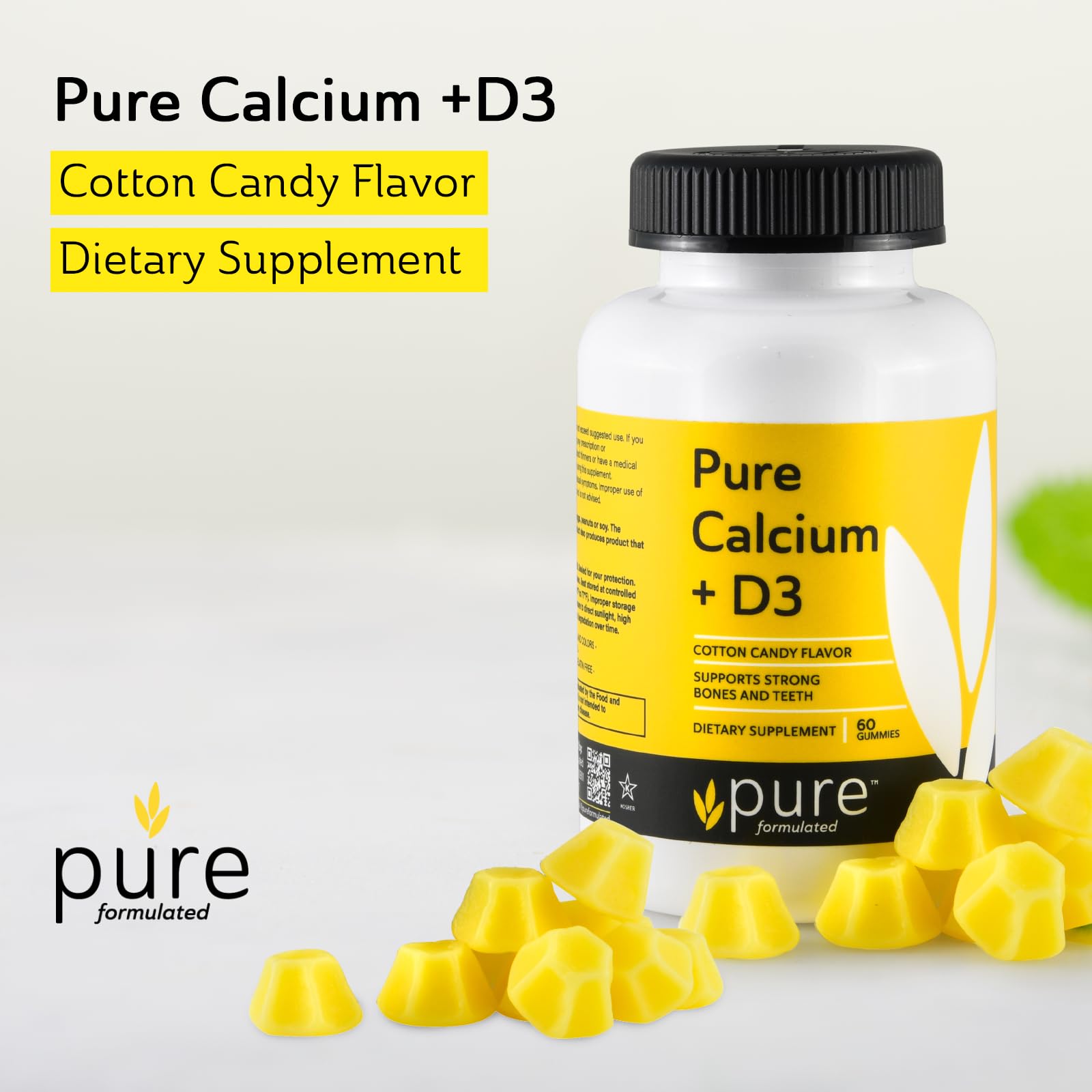 pure formulated Calcium Gummies with Vitamin D3 nutrition facts