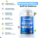 Pure Health Brands 7-in-1 Blend capsules on a wooden table