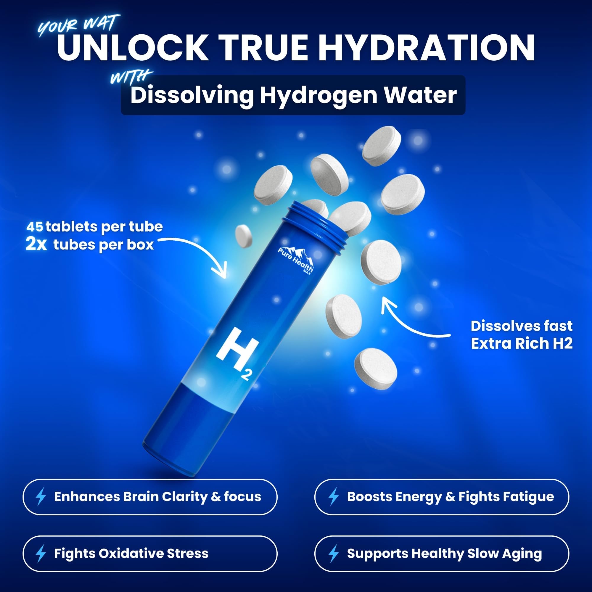 PURE HEALTH MAX Magnesium Tablets side view
