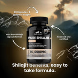 PURE HEALTH MAX Shilajit Capsules back view with ingredient list