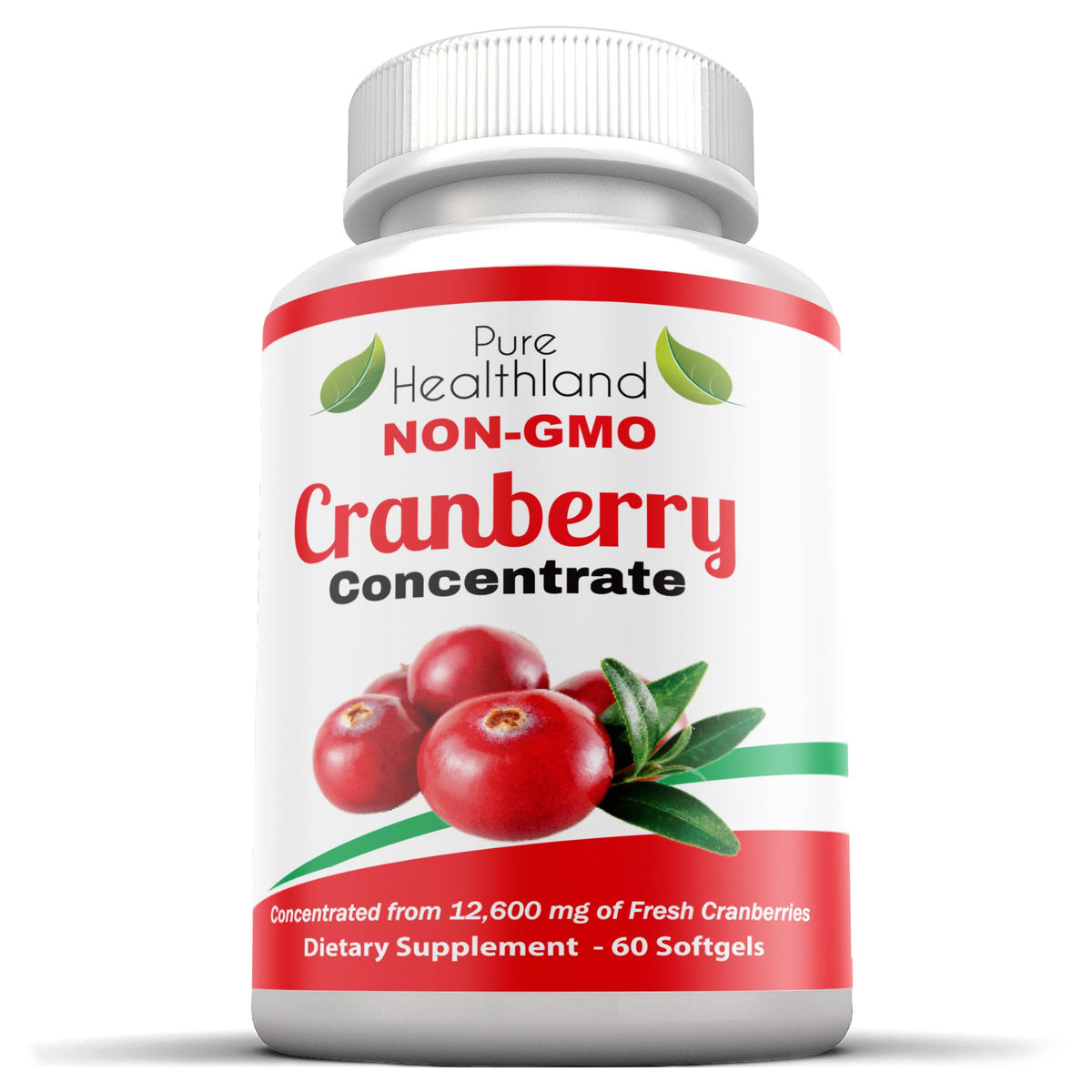 Pure Healthland Cranberry Concentrate Softgels front view