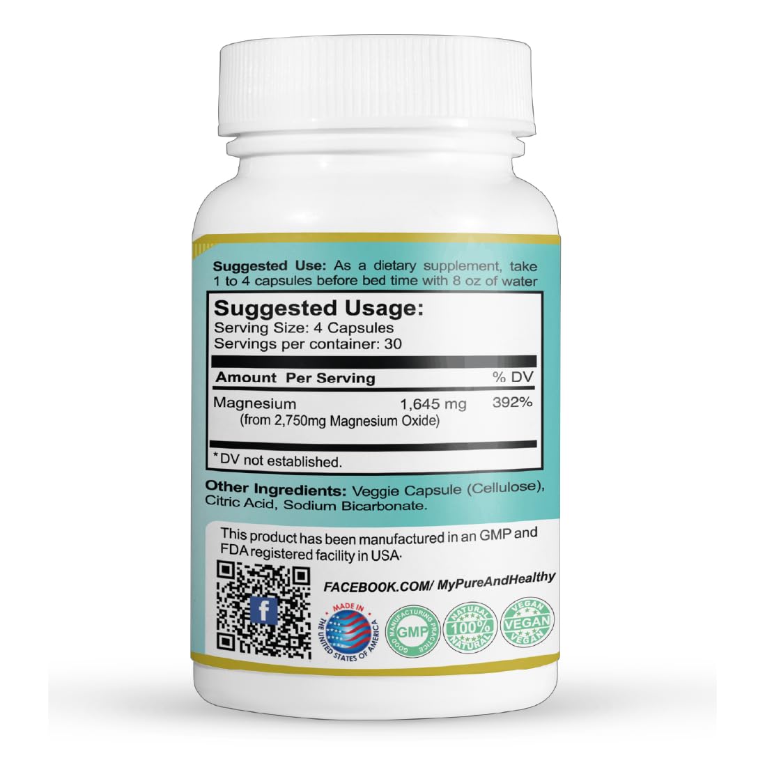 Pure & Healthy Oxypure Colon Cleanser bottle with label