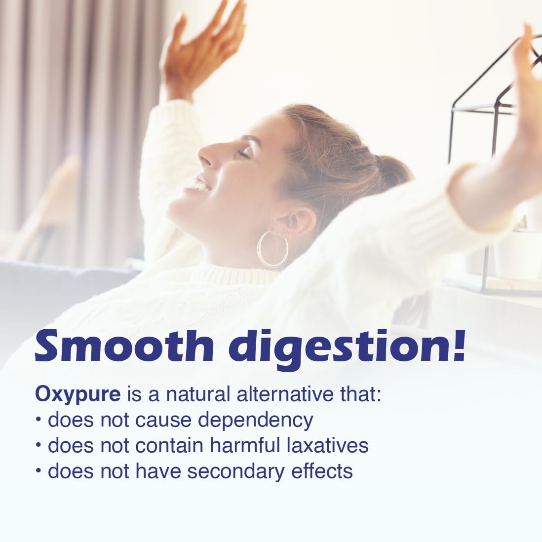 Pure & Healthy Oxypure Colon Cleanser capsules on a wooden surface