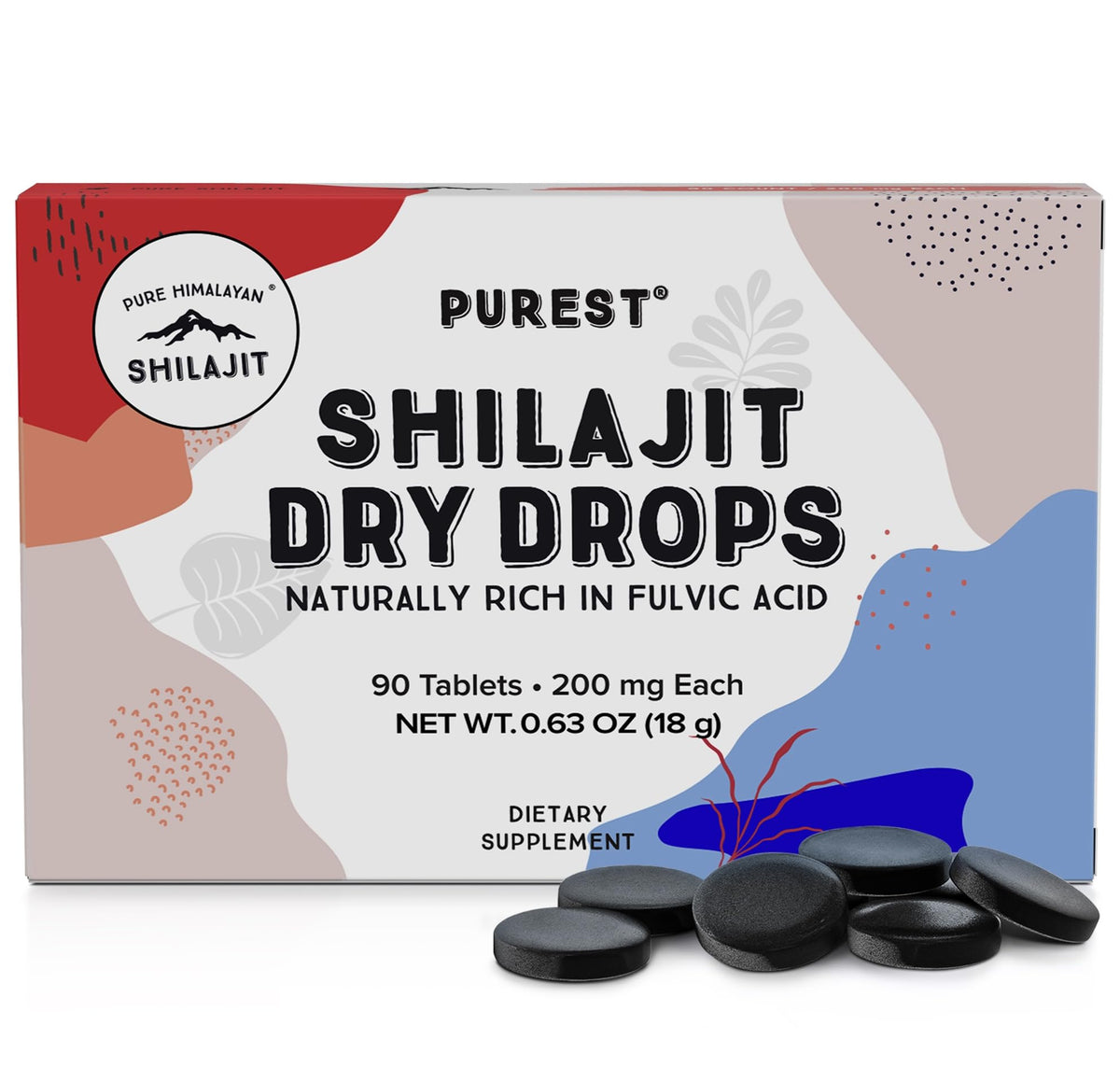 Pure Himalayan Shilajit 200mg dry drops front view