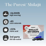 Pure Himalayan Shilajit dry drops on a wooden table
