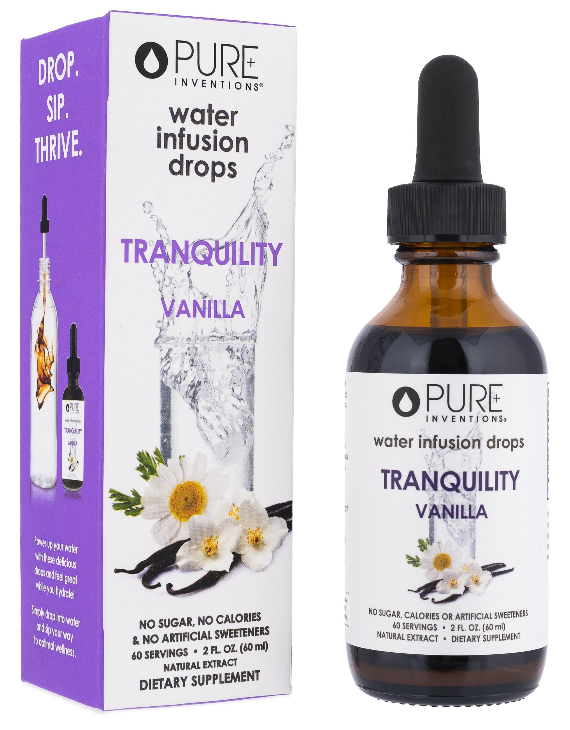 Pure Inventions Tranquility Vanilla Water Infusion Drops front view