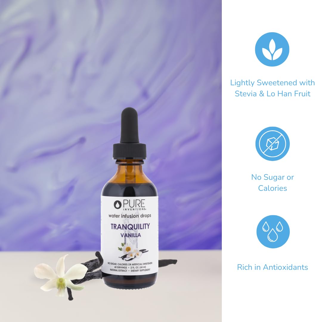 Pure Inventions Tranquility Vanilla Water Infusion Drops packaging