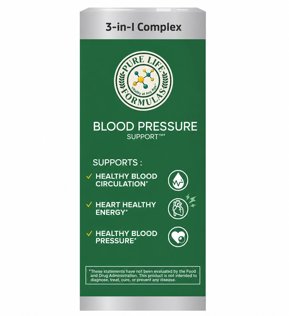 Pure Life Formulas Hawthorn Berry Supplement product dimensions