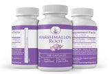 PURE Marshmallow Root Capsules on a wooden table