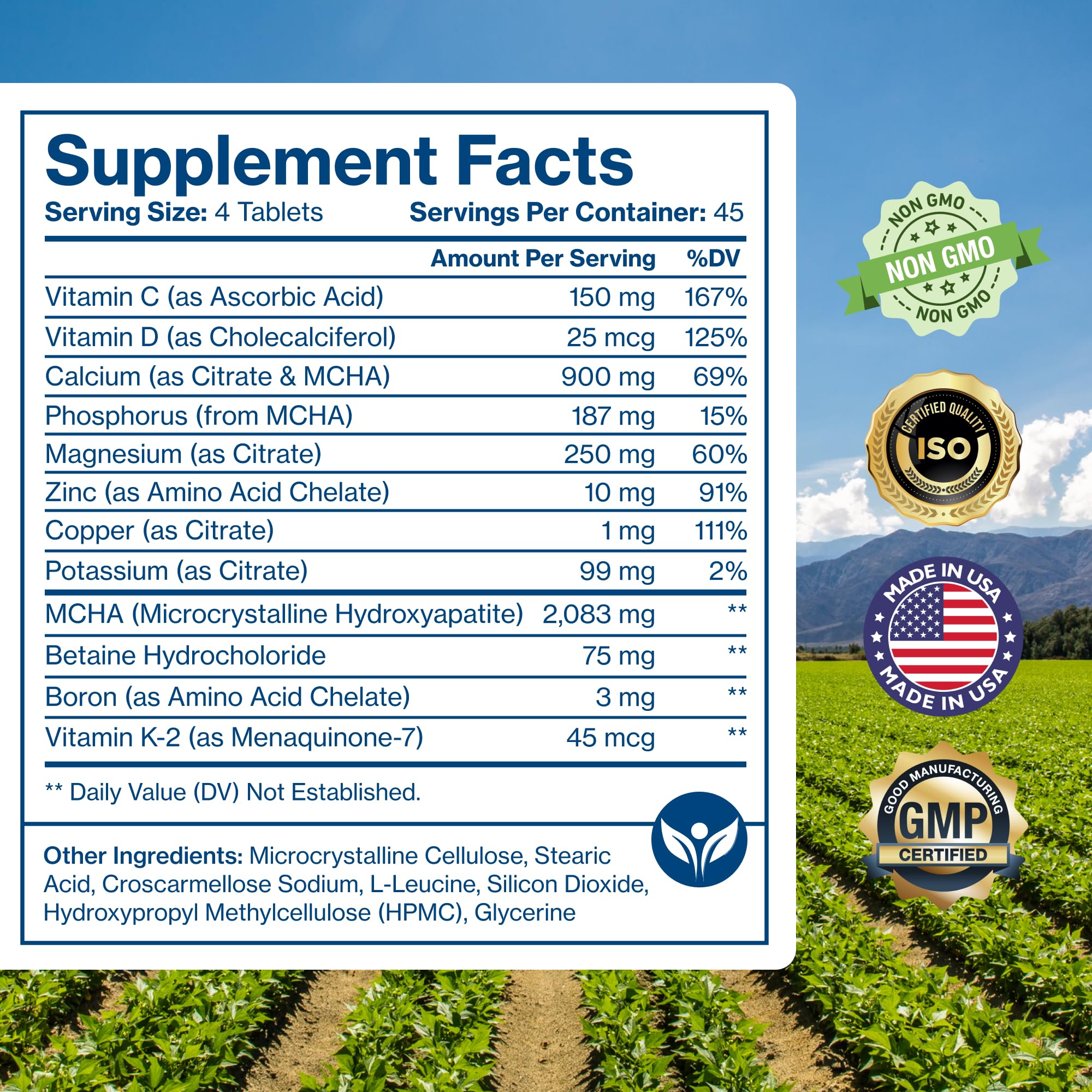 Pure Micronutrients Calcium Supplement on a wooden table