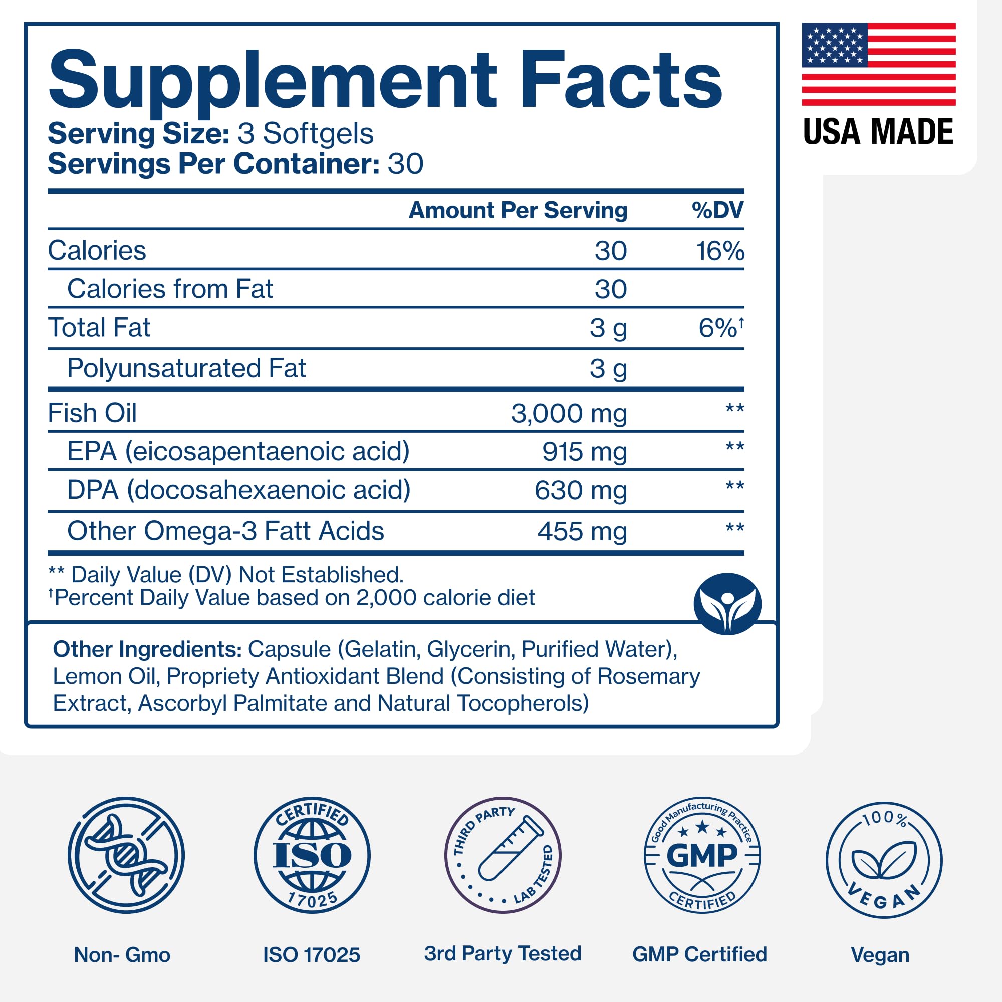 Pure Micronutrients Fish Oil Omega 3 Supplement with lemon slices