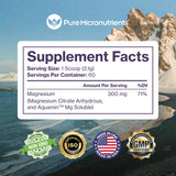 Pure Micronutrients Magnesium Powder 300mg 259g in a glass of water