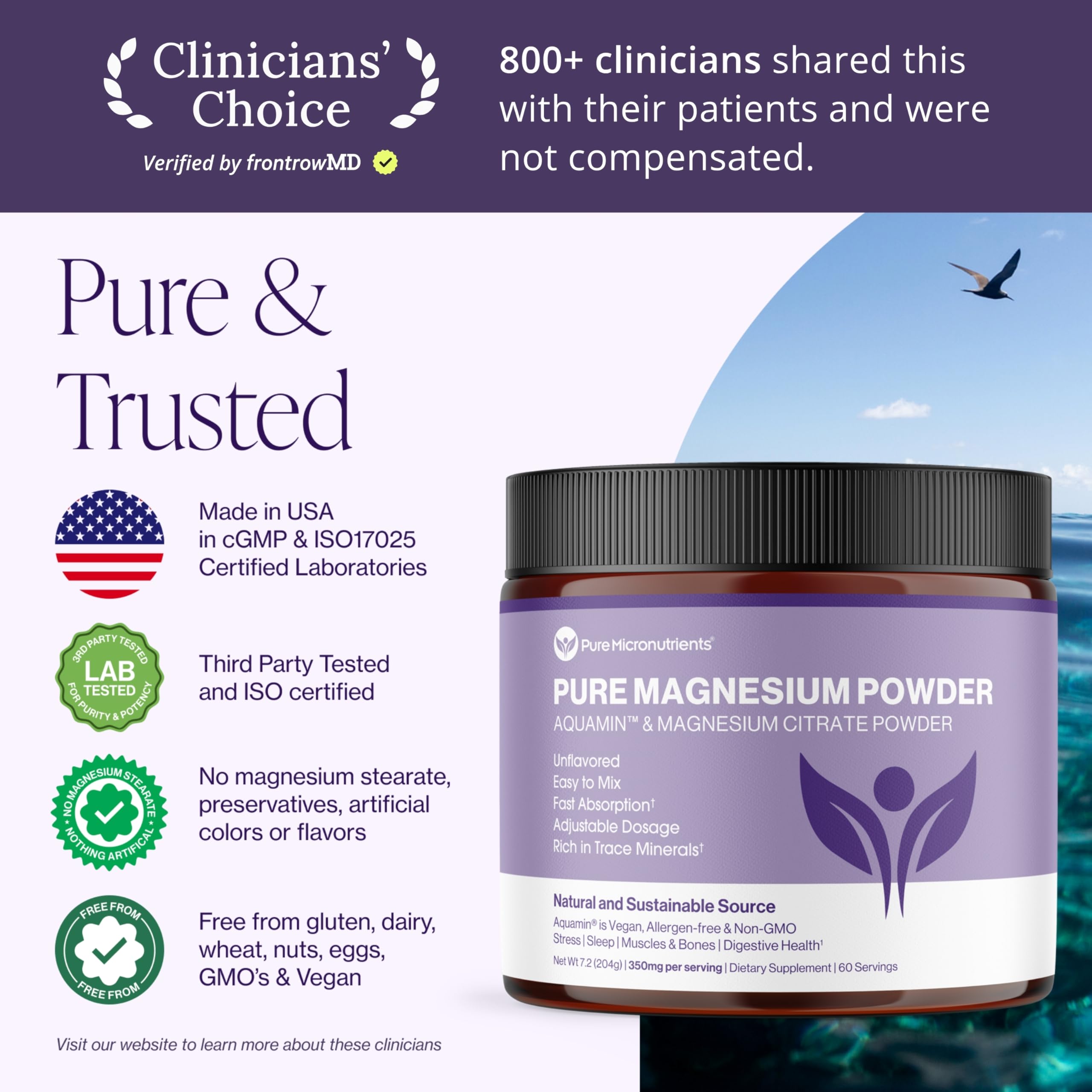 Pure Micronutrients Magnesium Powder 300mg 259g lifestyle setting