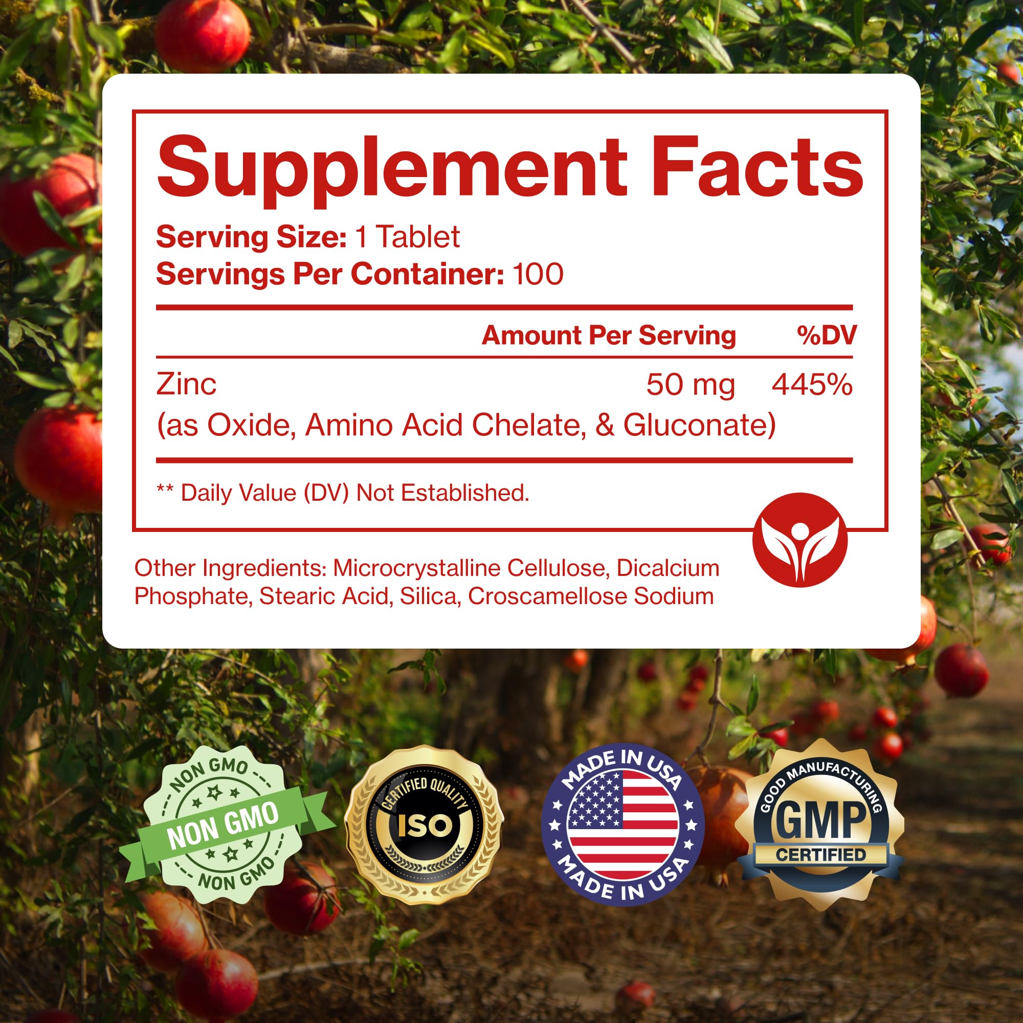 Pure Micronutrients Mega Zinc Supplement 50mg ingredients list