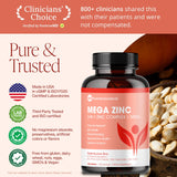 Pure Micronutrients Mega Zinc Supplement 50mg with a measuring spoon