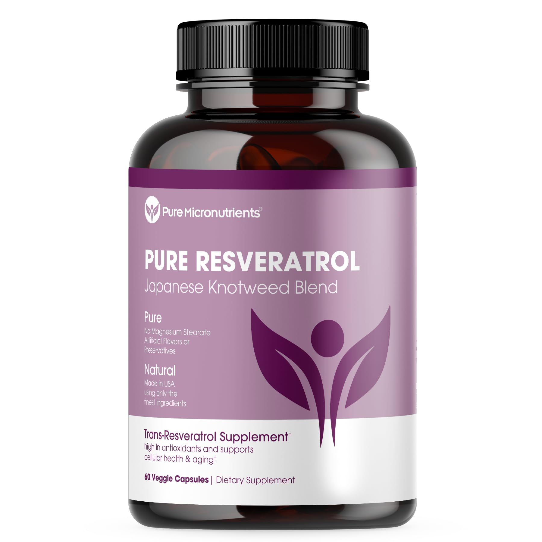 Pure Micronutrients Resveratrol Capsules 50% Standardised front view