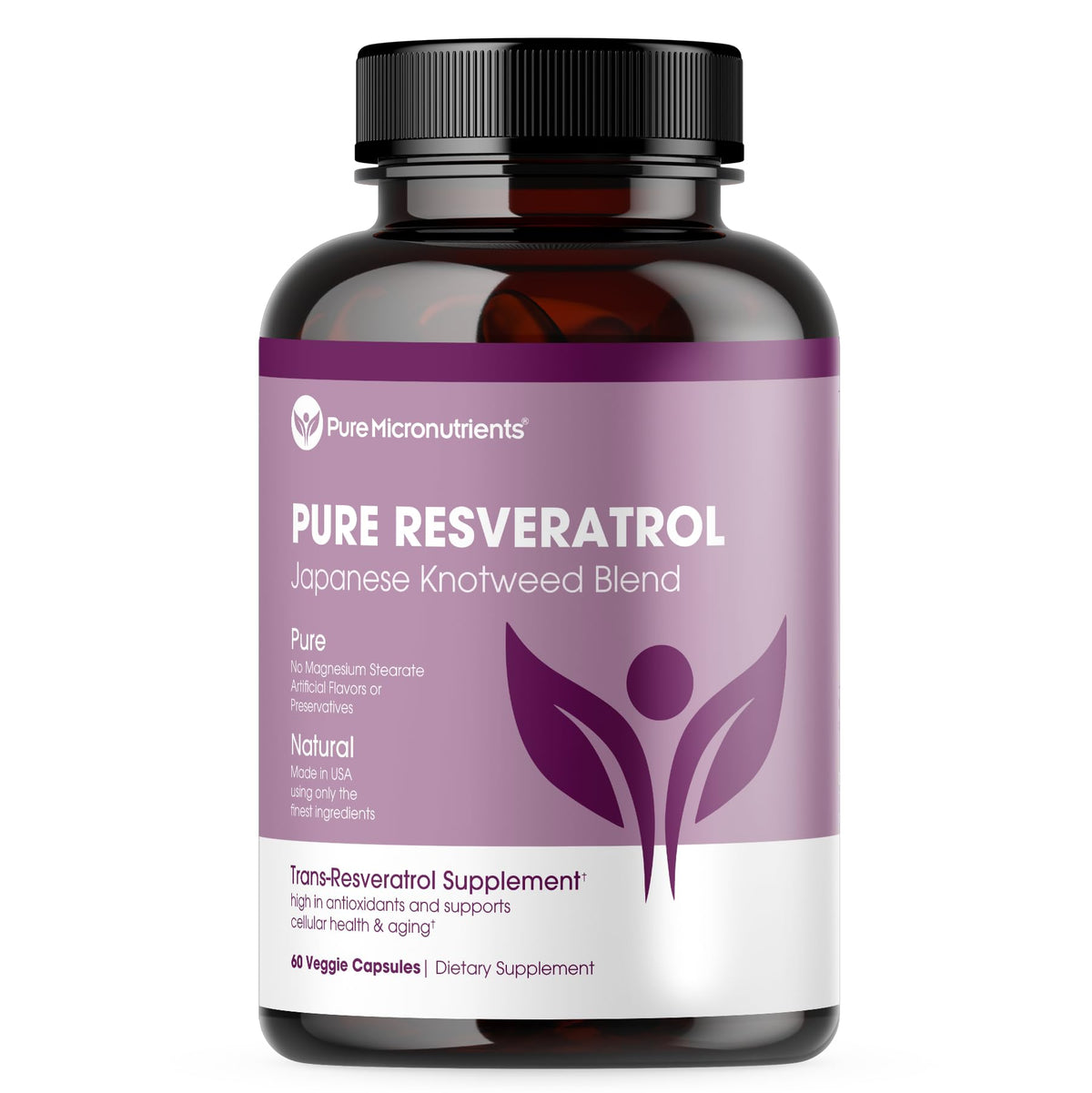 Pure Micronutrients Resveratrol Capsules 50% Standardised front view