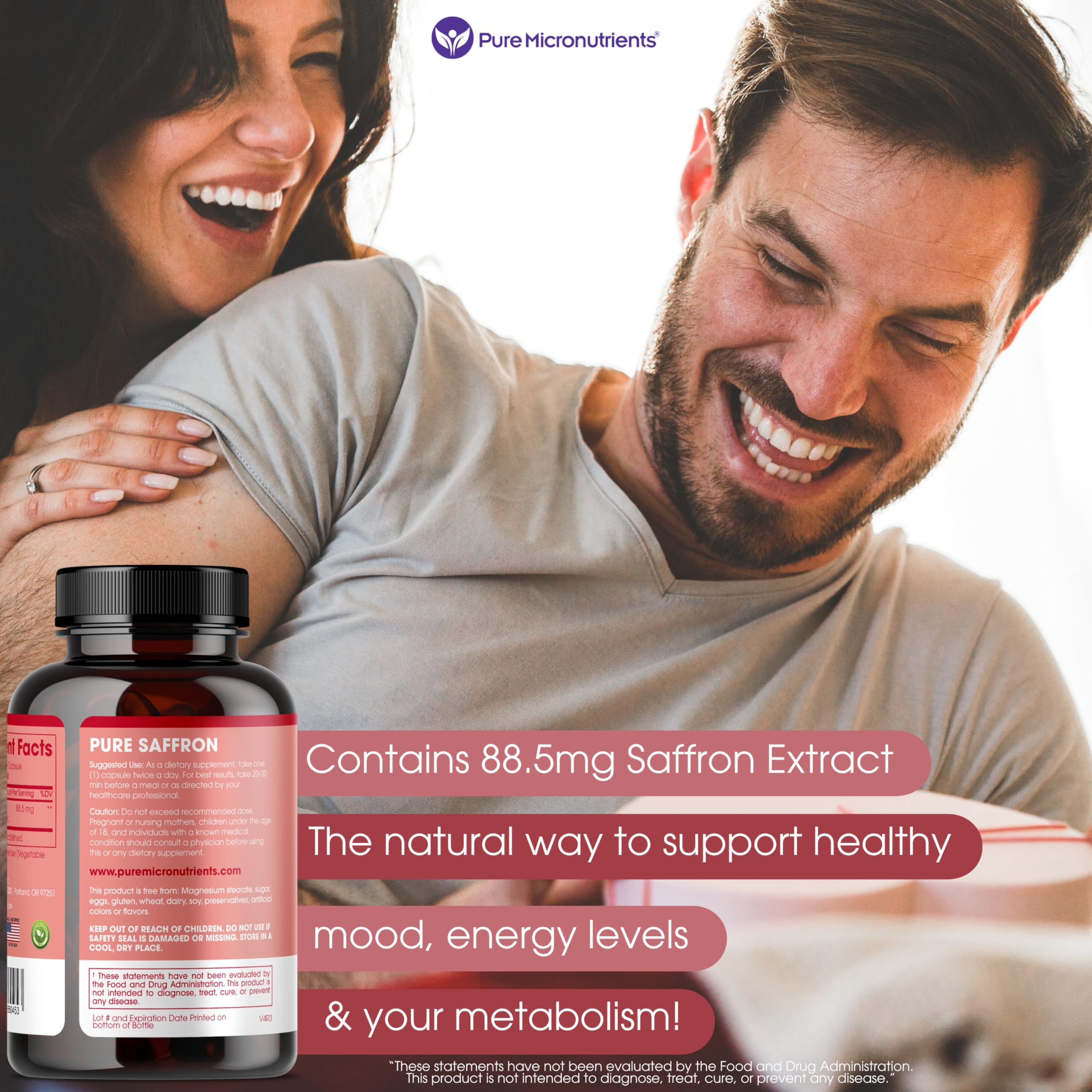 Pure Micronutrients Saffron Extract 28g with ingredients list