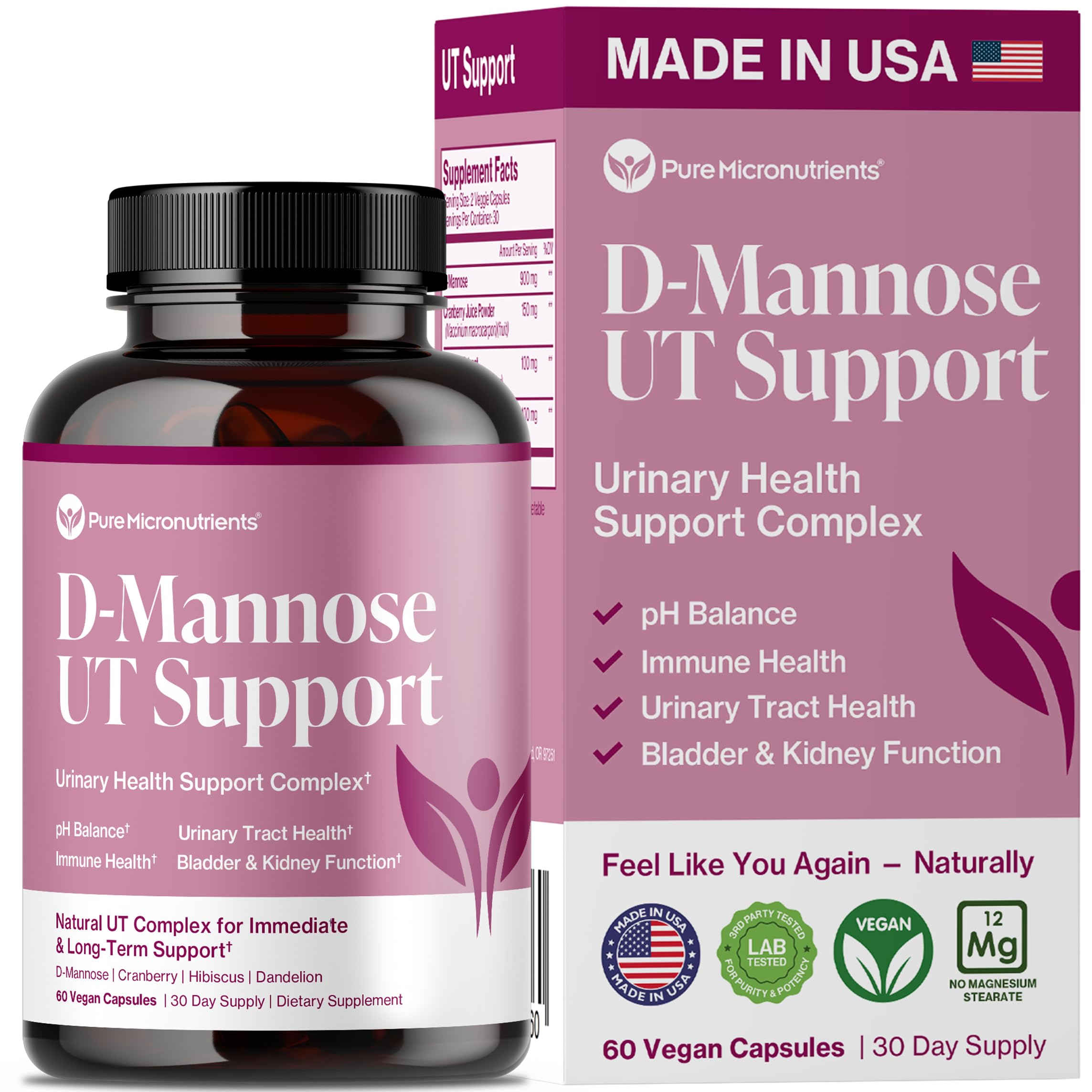 Pure Micronutrients UT Support supplement front view with packaging