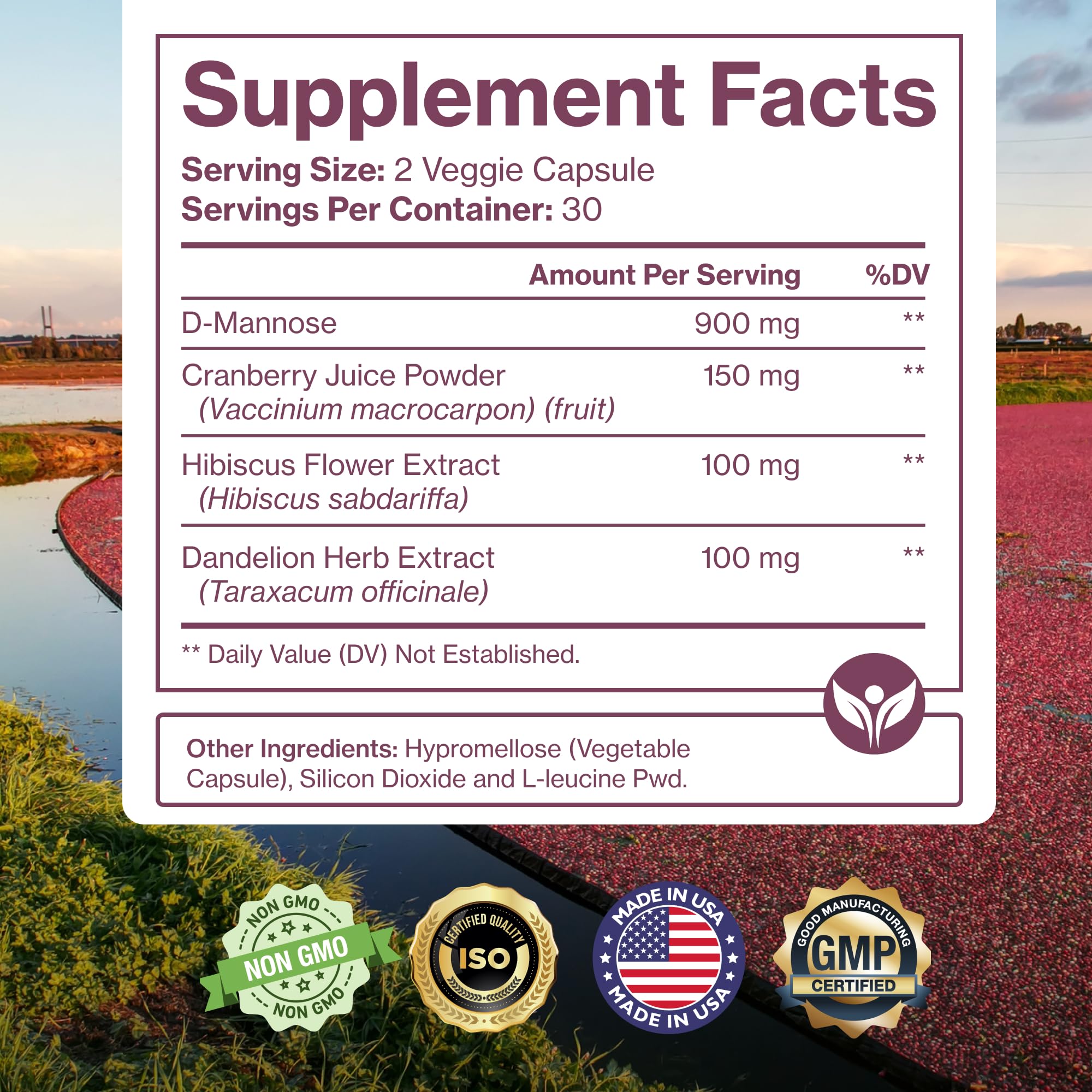 Pure Micronutrients UT Support supplement with d-mannose ingredient