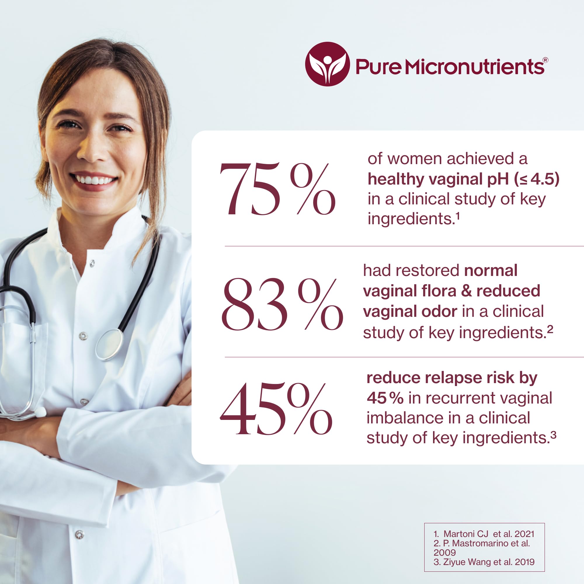 Pure Micronutrients Vaginal Probiotics capsules on a wooden surface
