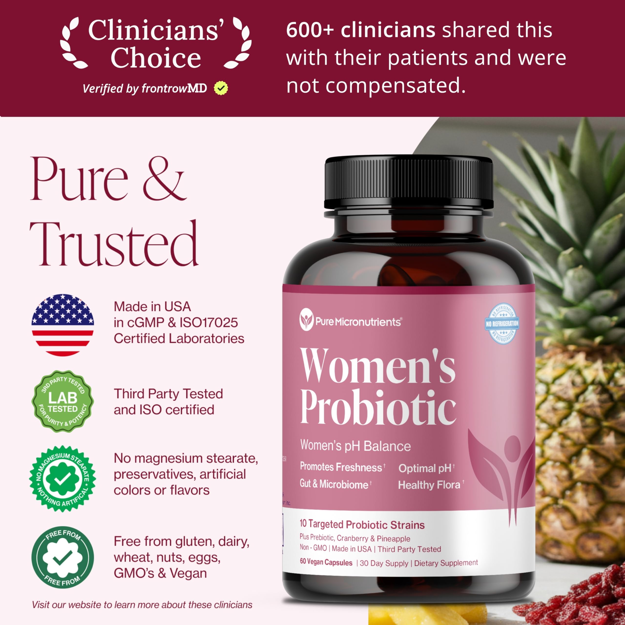 Pure Micronutrients Vaginal Probiotics ingredients list