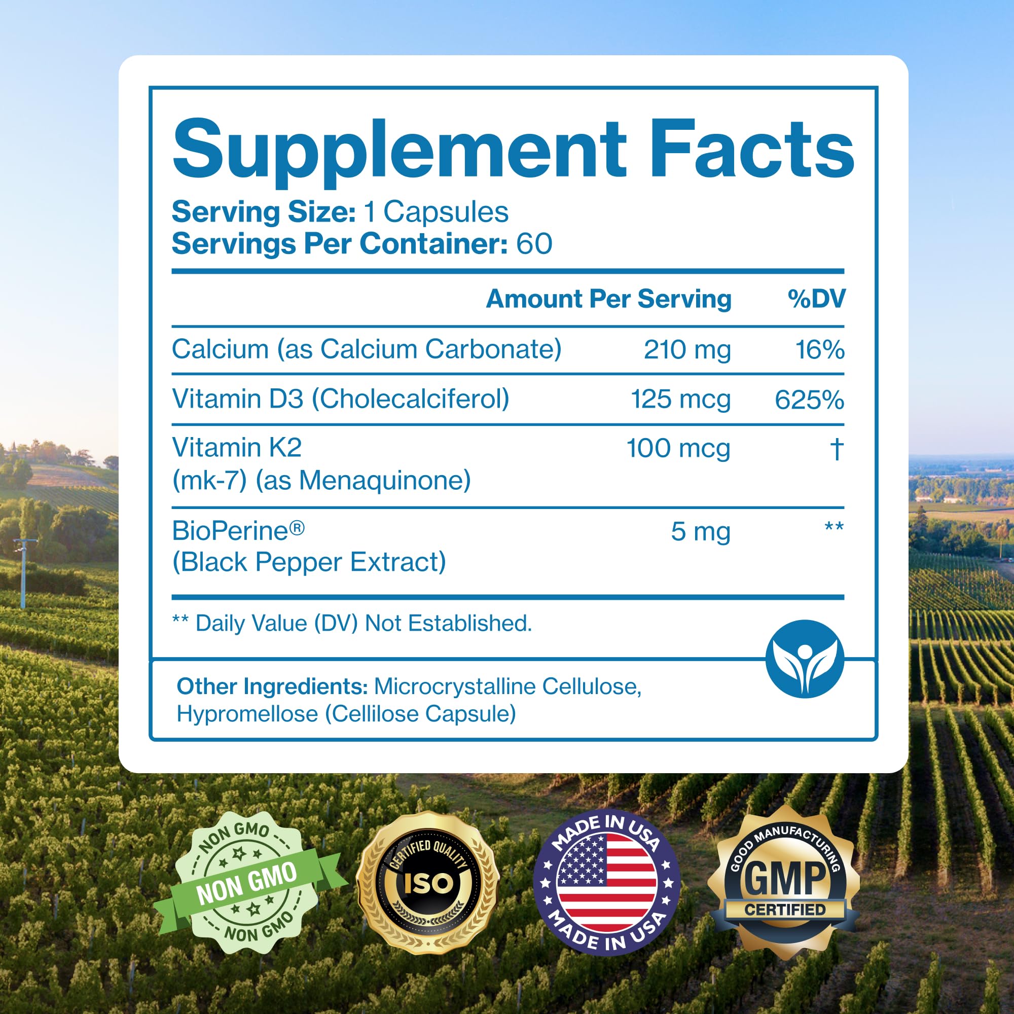 Pure Micronutrients Vitamin D3 & K2 Supplement packaging details